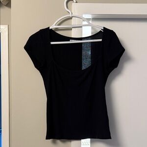 Reformation Elegant Black Short Sleeve Tee